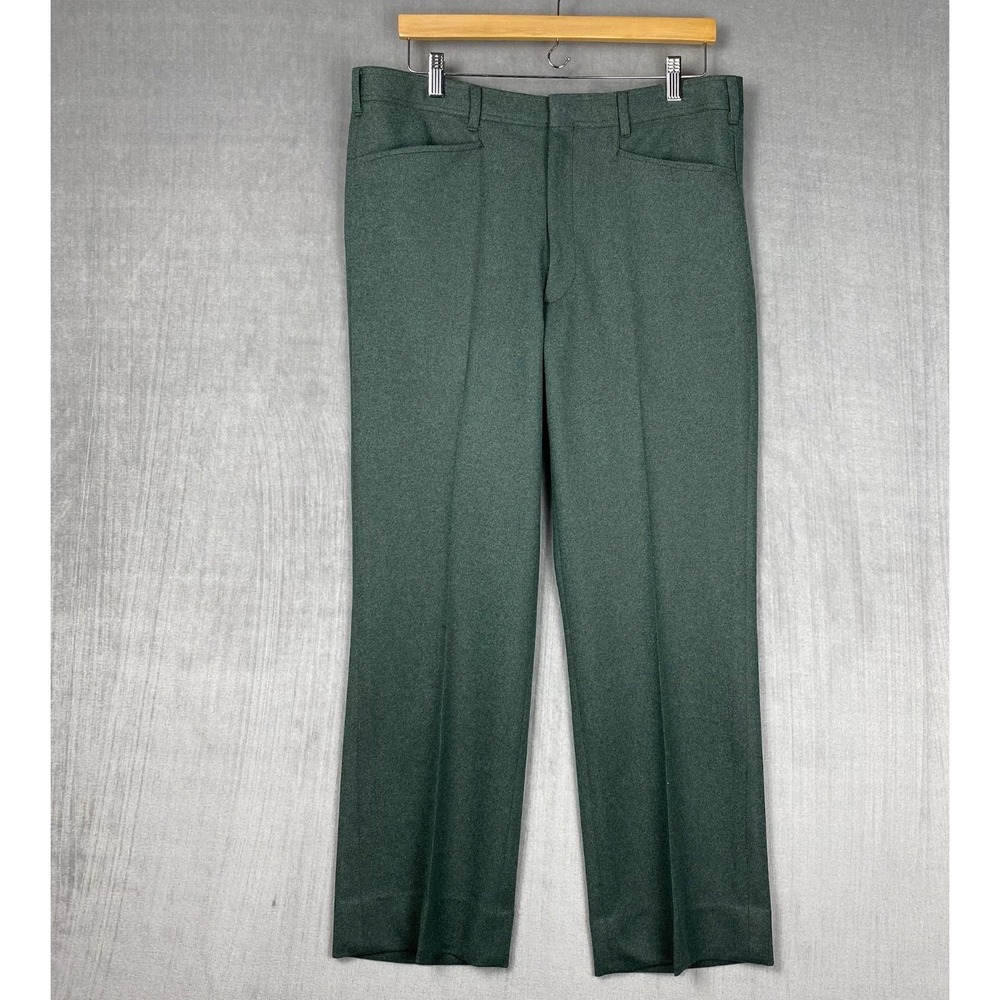 Vtg 50s Siltoknits Pants Mens 36x29 Herringbone Polyester Retro Mod Midcentury